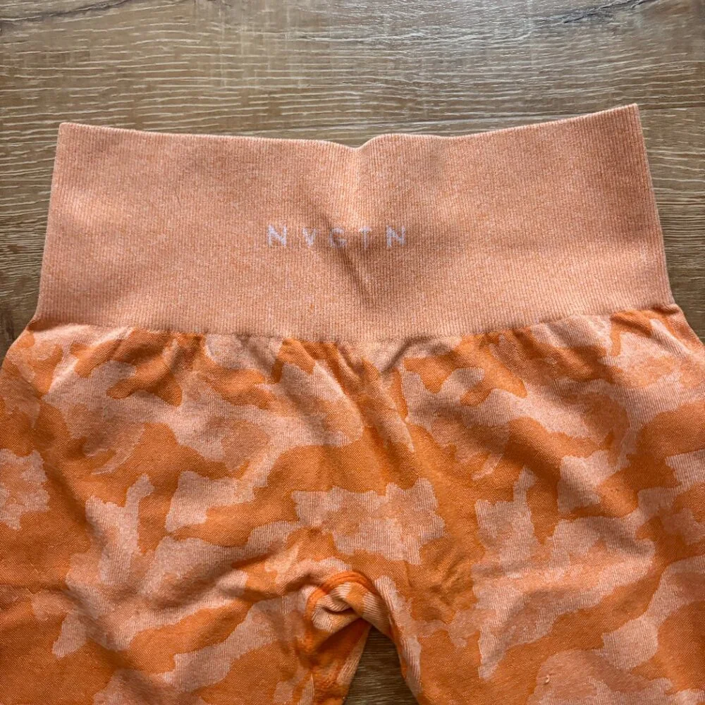 NVGTN Burnt Orange Camo Seamless Leggings Medium - Picture 4 of 6